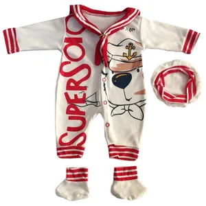 ست لباس نوزادی طرح ملوان کوچک کد 022