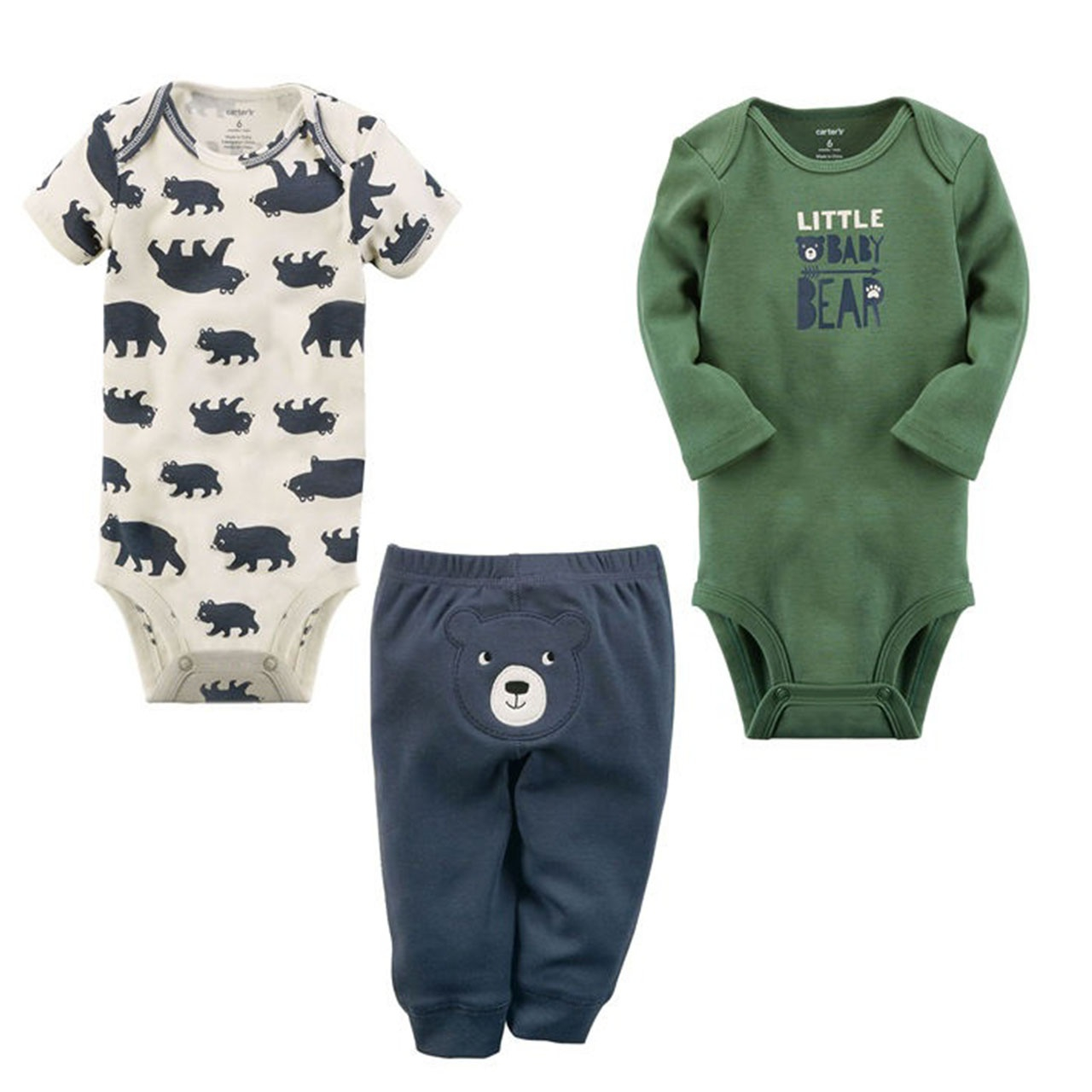 ست 3 تکه لباس پسرانه کاترز مدل little baby bear کد 2010