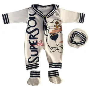 ست لباس نوزادی طرح ملوان کوچک کد 023