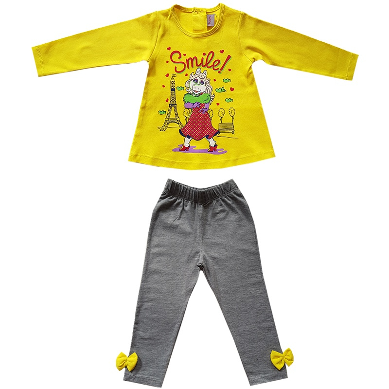 ست تی شرت و شلوار دخترانه تاپیک مدل S2312