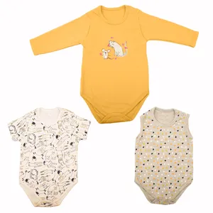 ست زیر دکمه دار نوزادی مدل 115 مجموعه 3 عددی