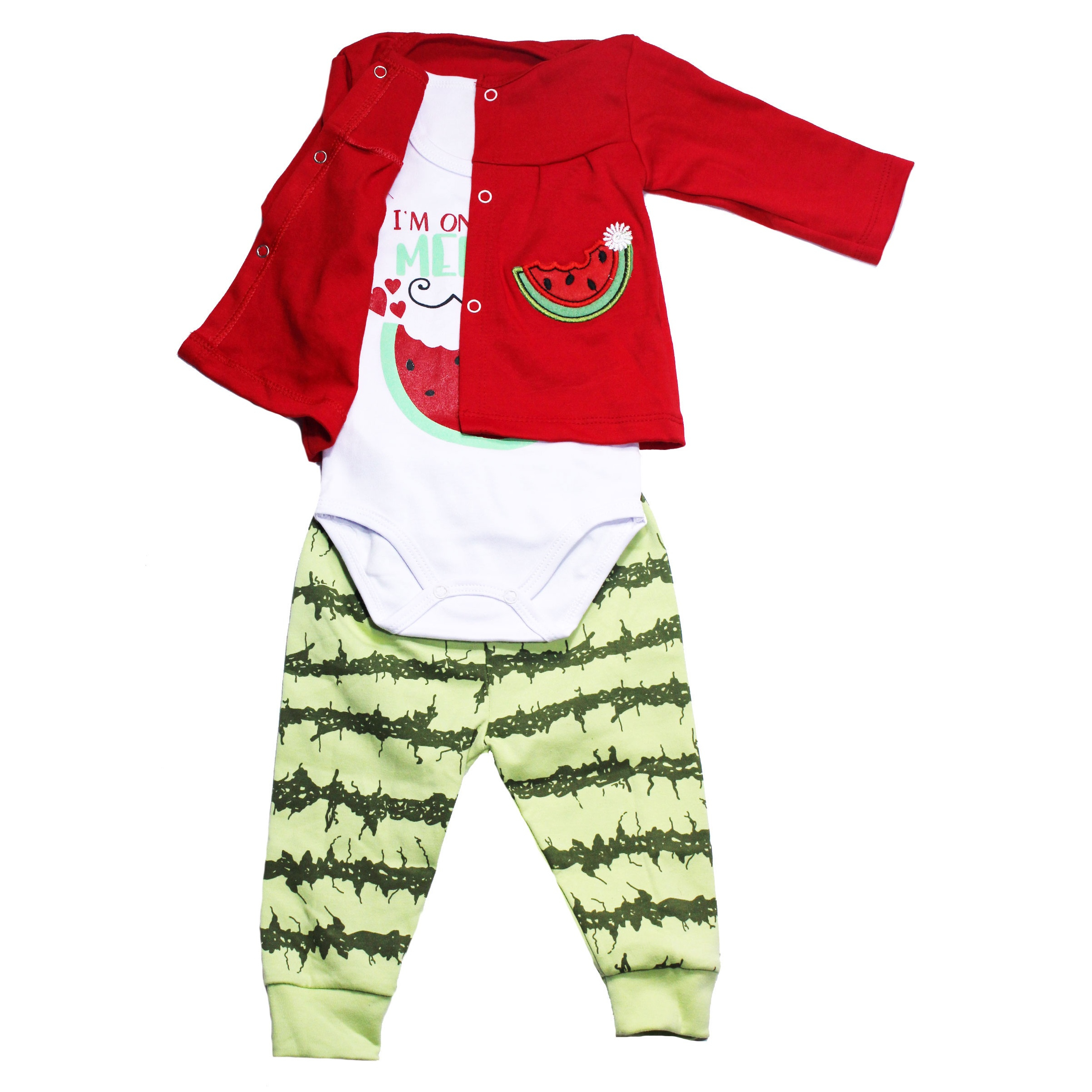 ست 3 تکه نوزادی طرح هندوانه 