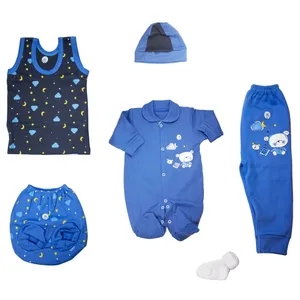 ست 6 تکه لباس نوزادی طرح خرس کوچولو رنگ آبی