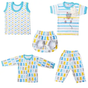 ست 5 تکه لباس نوزادی دانالو طرح گربه کد 01