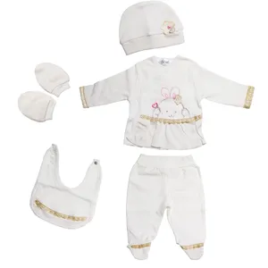 ست 5 تکه لباس نوزادی ببسی طرح خرگوش کد 01