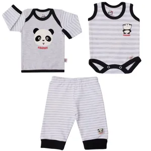 ست سه تکه لباس پسرانه آدمک طرح پاندا