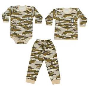 ست 3 تکه لباس نوزادی طرح چریکی کد 31