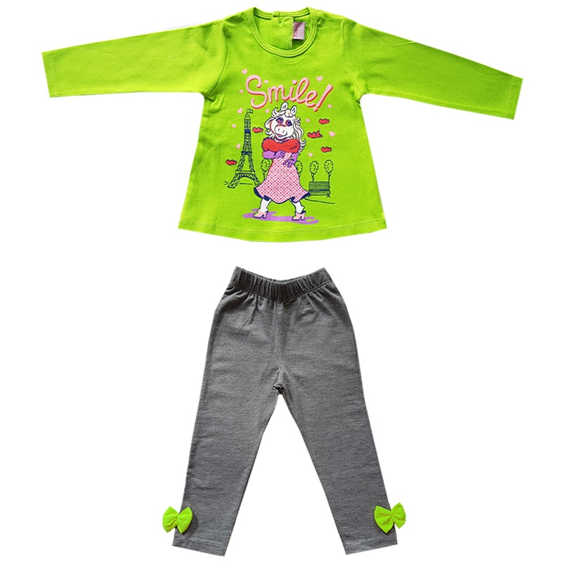 ست تی شرت و شلوار دخترانه تاپیک مدل S2312