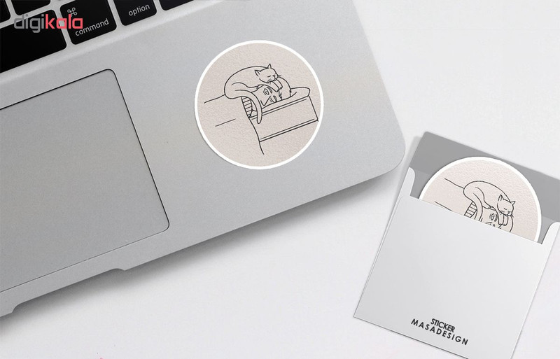 استیکر لپ تاپ ماسا دیزاین طرح گربه مدل STK753