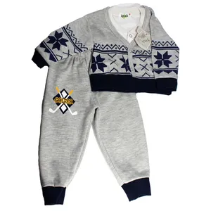 ست سویشرت و شلوار نوزادی ایپک مدل کلاسیک رنگ طوسی