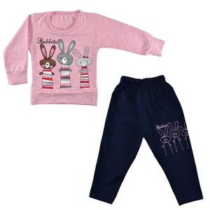 ست سویشرت و شلوار دخترانه نیروان طرح خرگوش ها کد 2