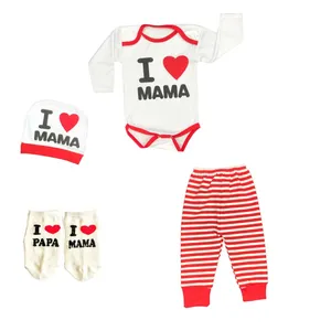 ست 5 تکه لباس نوزادی طرح mama کد58