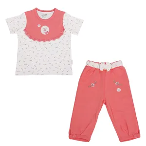 ست 2 تکه لباس نوزادی نیلی طرح قاب عکس