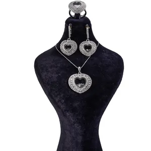 نیم ست نقره زنانه طرح  قلب کد 2161