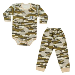 ست 2 تکه لباس نوزادی طرح چریکی کد 23