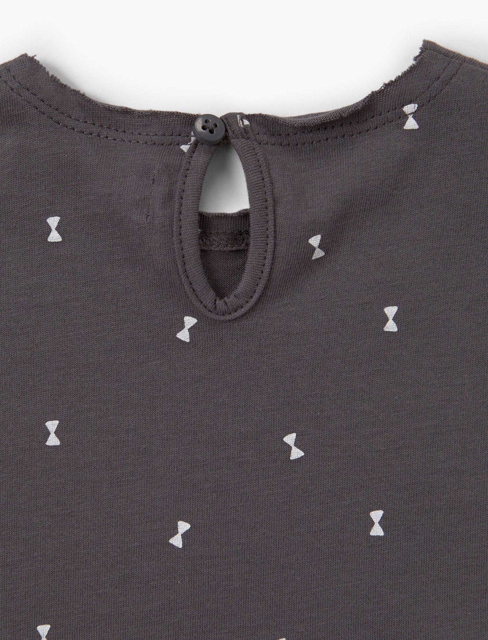 تی شرت نخی نوزادی دخترانه - مانگو - زغالي - 4