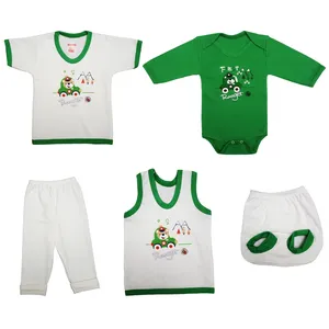 ست 5 تکه لباس نوزادی بی آی ام مدل Green-Ranger