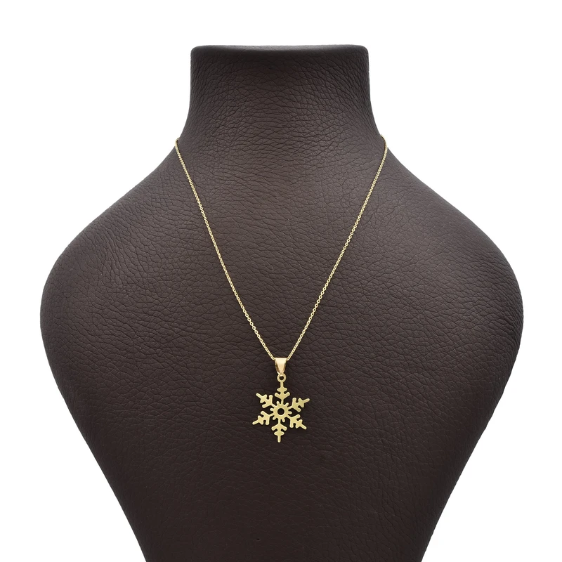 گردنبند طلا 18 عیار زنانه طرح برف کد 619M325