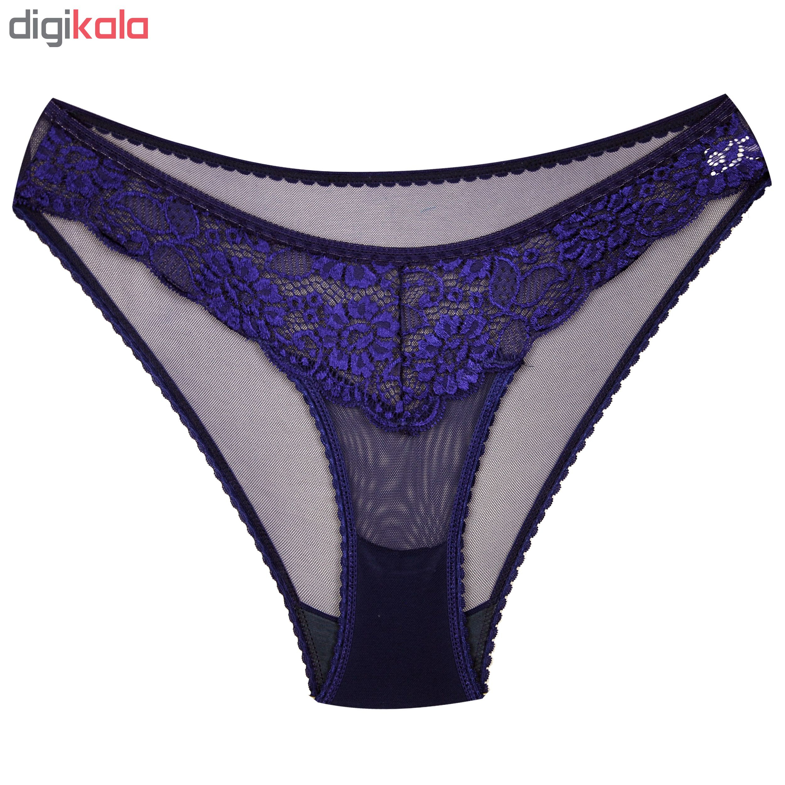 ست شورت و سوتین زنانه تی بی ان کد 3221-12404-1 رنگ آبی کاربنی