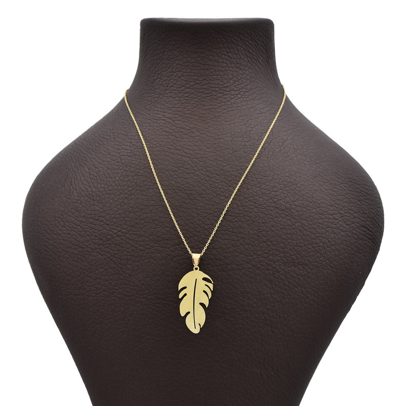 گردنبند طلا 18 عیار زنانه طرح برگ کد 623M329