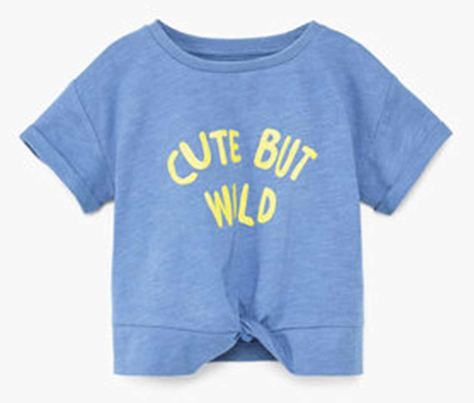 تی شرت نخی یقه گرد نوزادی دخترانه - مانگو - آبي - 2