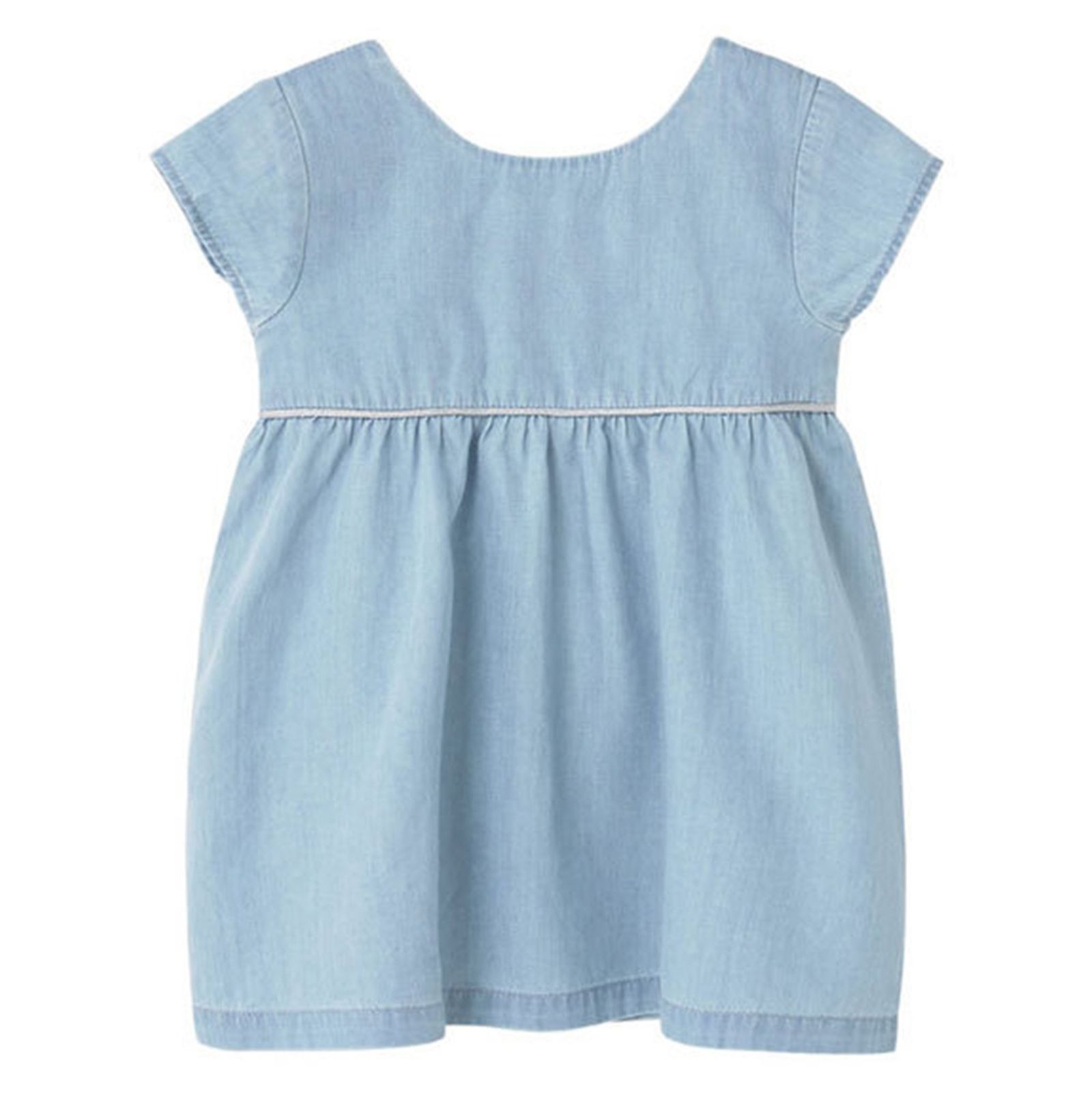 پیراهن جین نوزادی دخترانه - مانگو - آبي روشن - 1