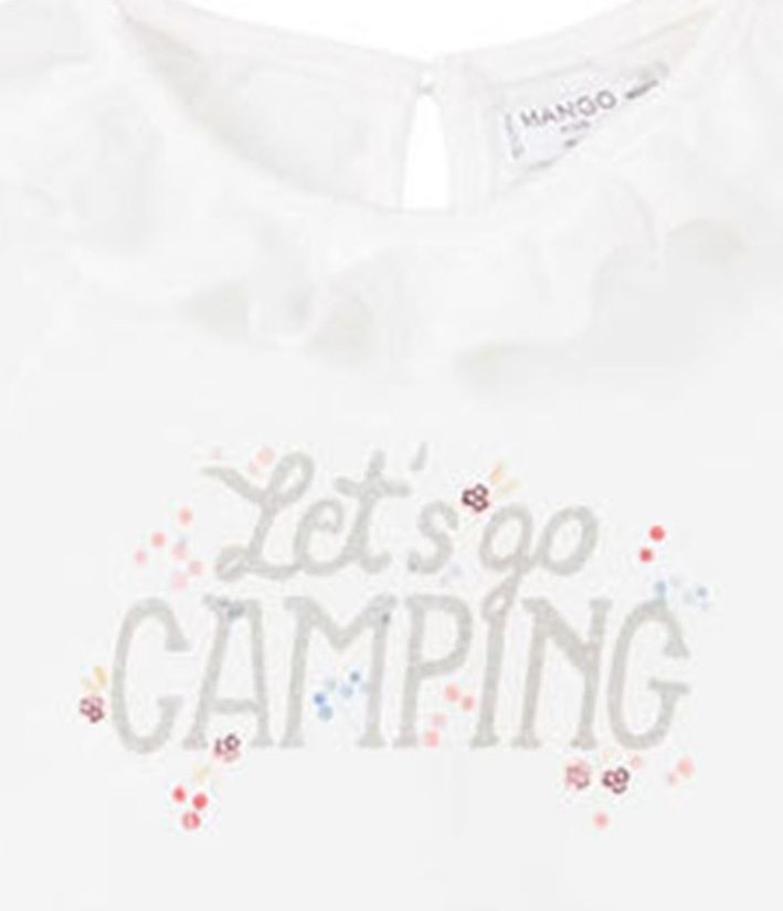 تی شرت نخی یقه گرد دخترانه نوزادی - مانگو - سفيد - 1