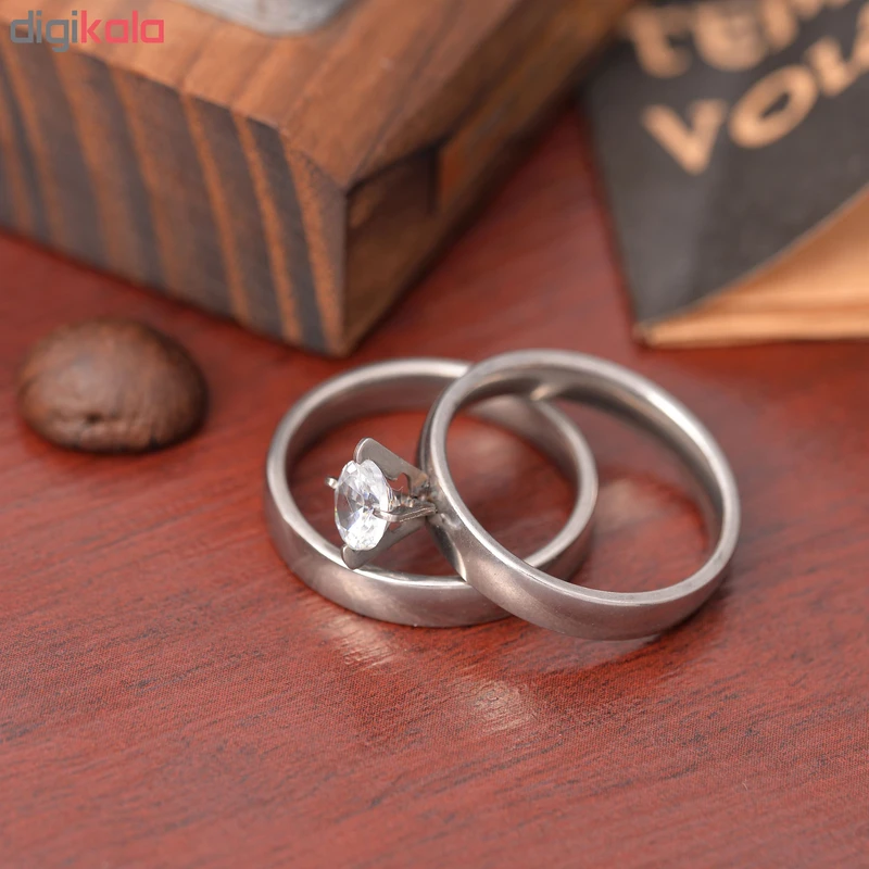 عکس شماره 4 : انگشتر زنانه کد an1306 مجموعه 2 عددی