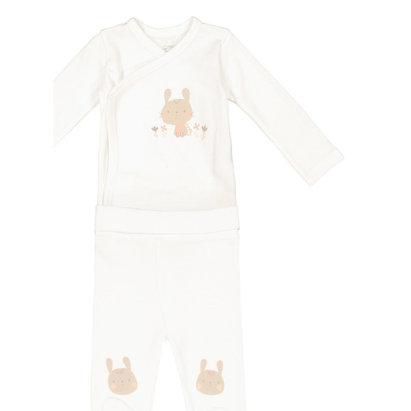 تی شرت و شلوار نخی نوزادی دخترانه - ال سی وایکیکی