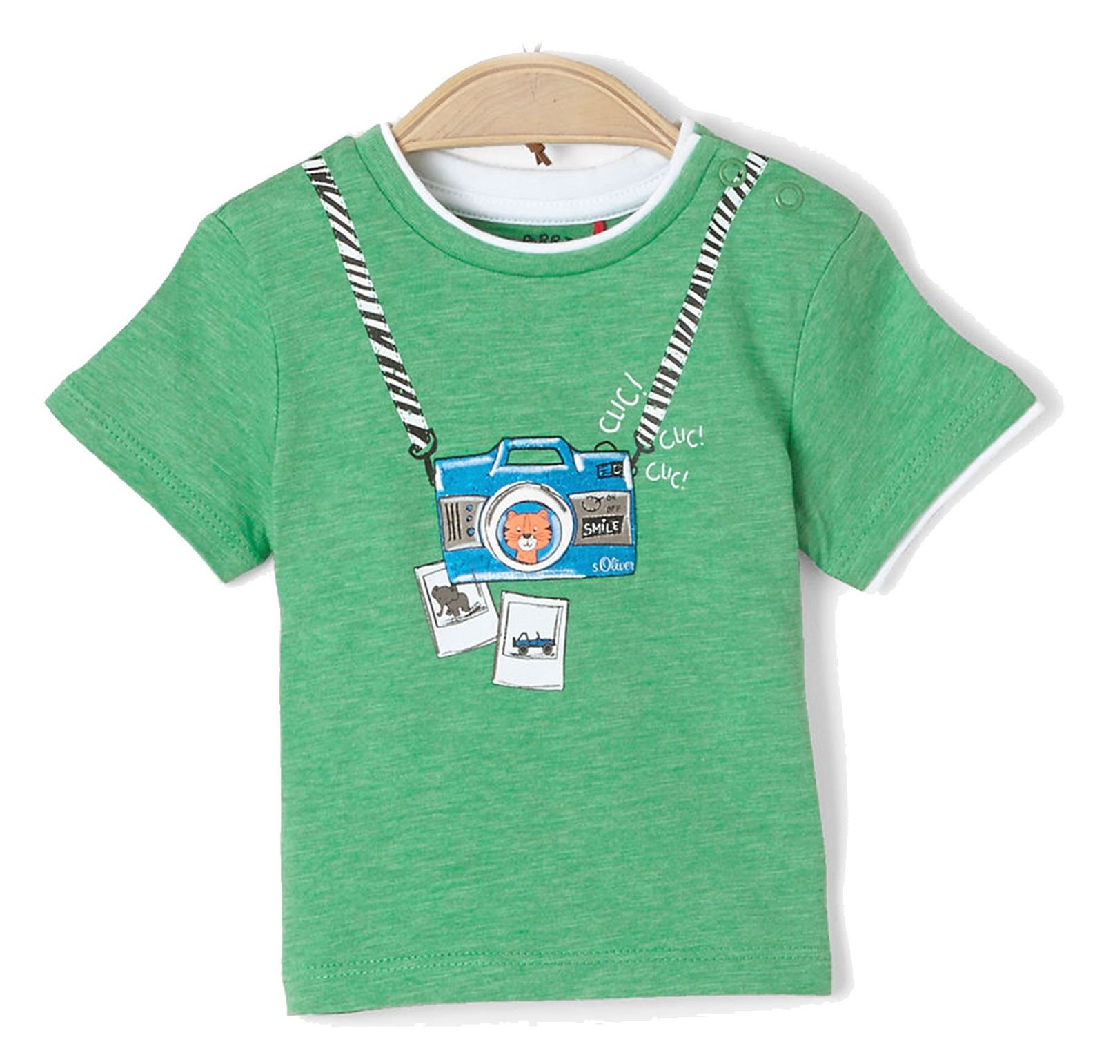 تی شرت نخی یقه گرد نوزادی پسرانه - اس.اولیور - سبز روشن - 1