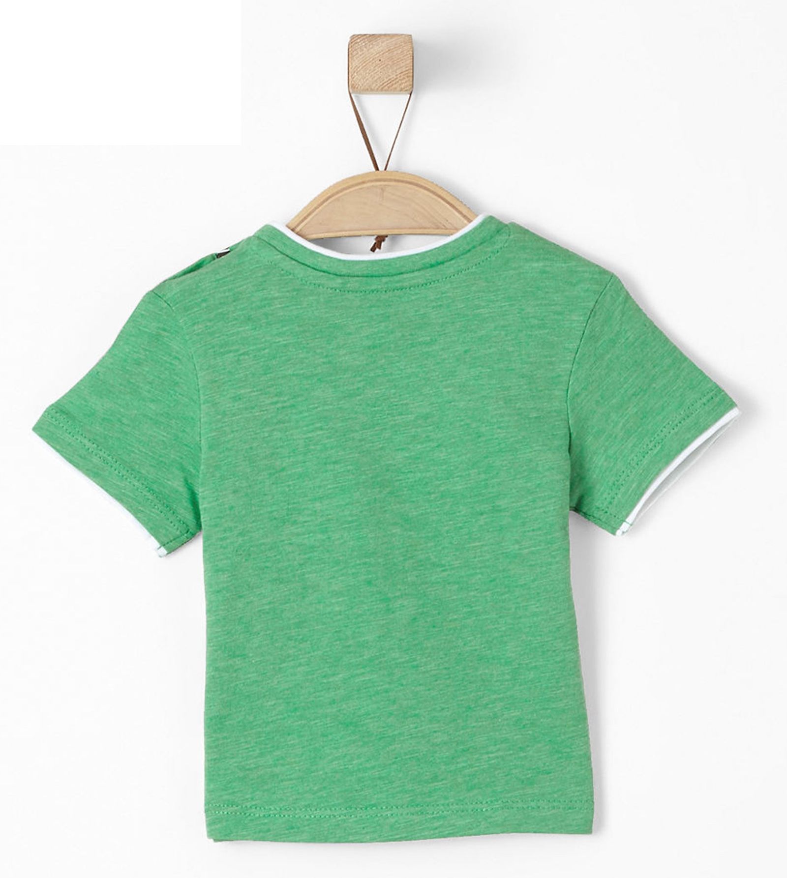 تی شرت نخی یقه گرد نوزادی پسرانه - اس.اولیور - سبز روشن - 3