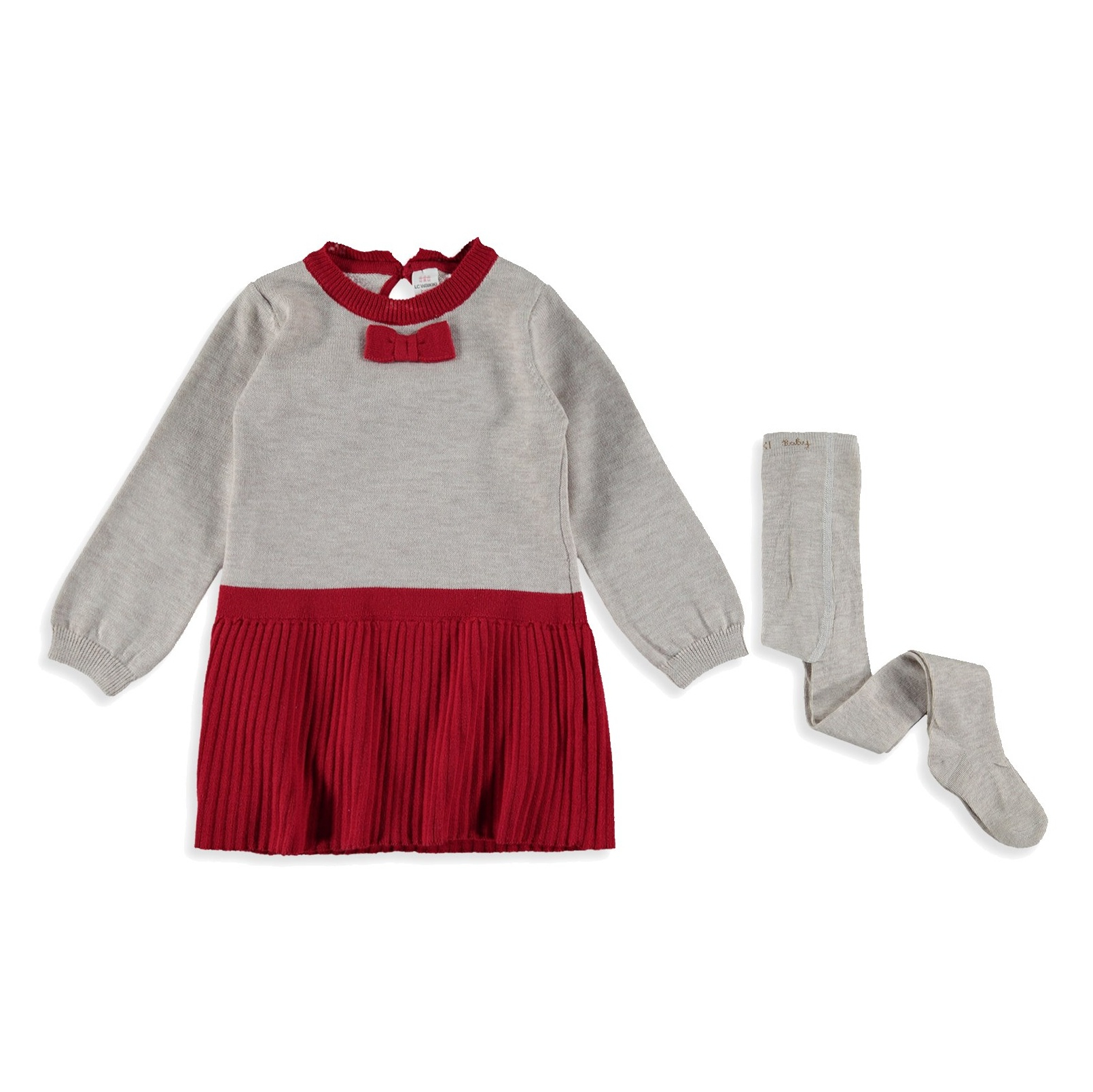 ست پیراهن و جوراب شلواری نوزادی دخترانه - ال سی وایکیکی