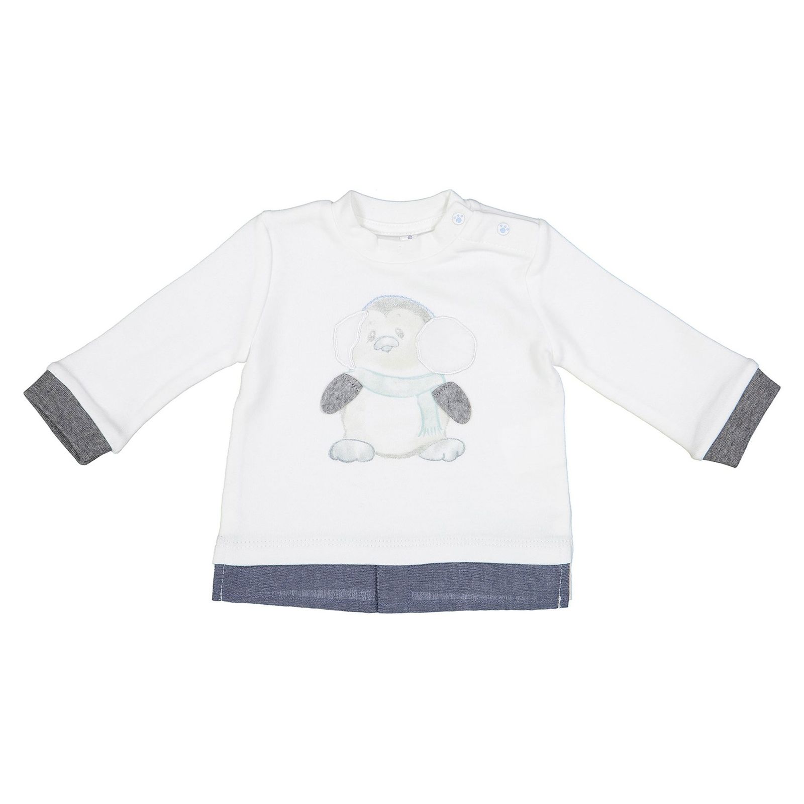 تی شرت نخی نوزادی پسرانه - ایدکس - سفید - 1