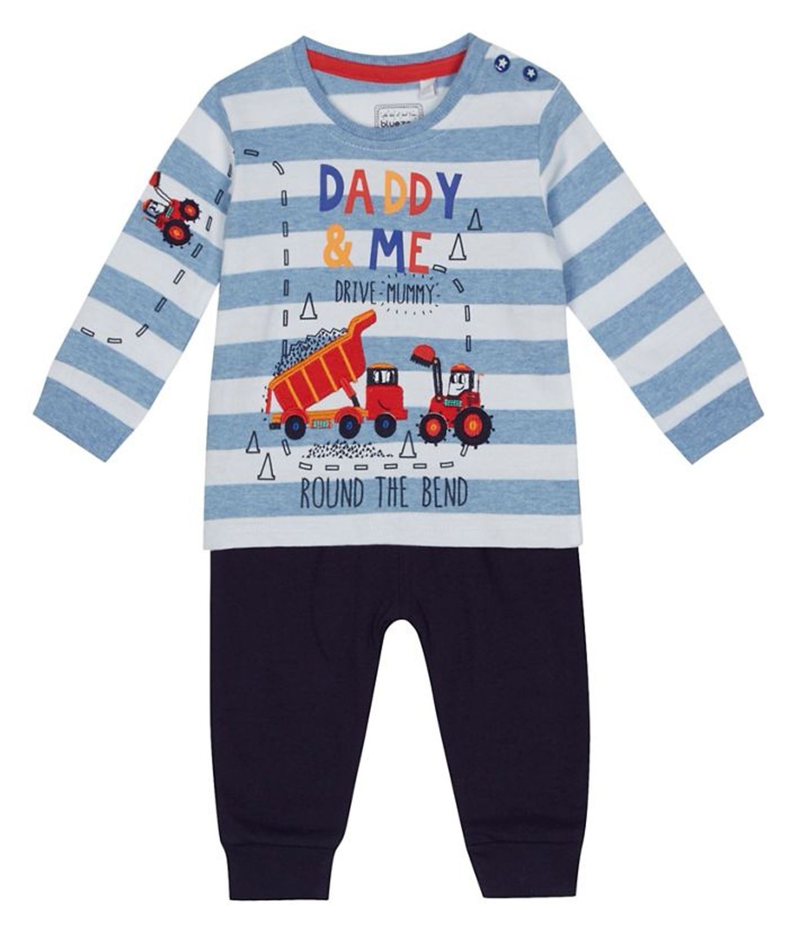 ست تی شرت و شلوار نخی نوزادی پسرانه - بلوزو - چند رنگ - 1