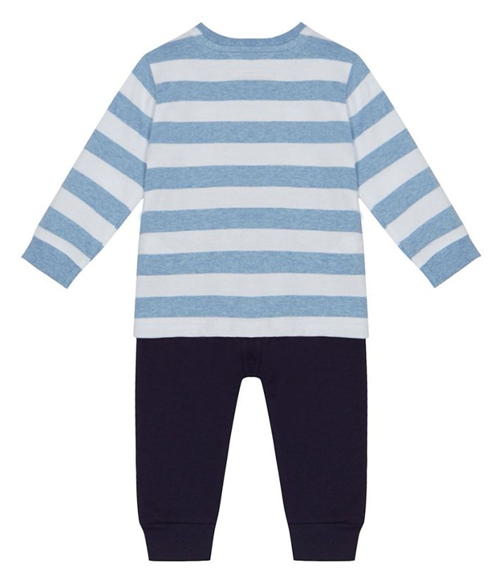 ست تی شرت و شلوار نخی نوزادی پسرانه - بلوزو - چند رنگ - 3