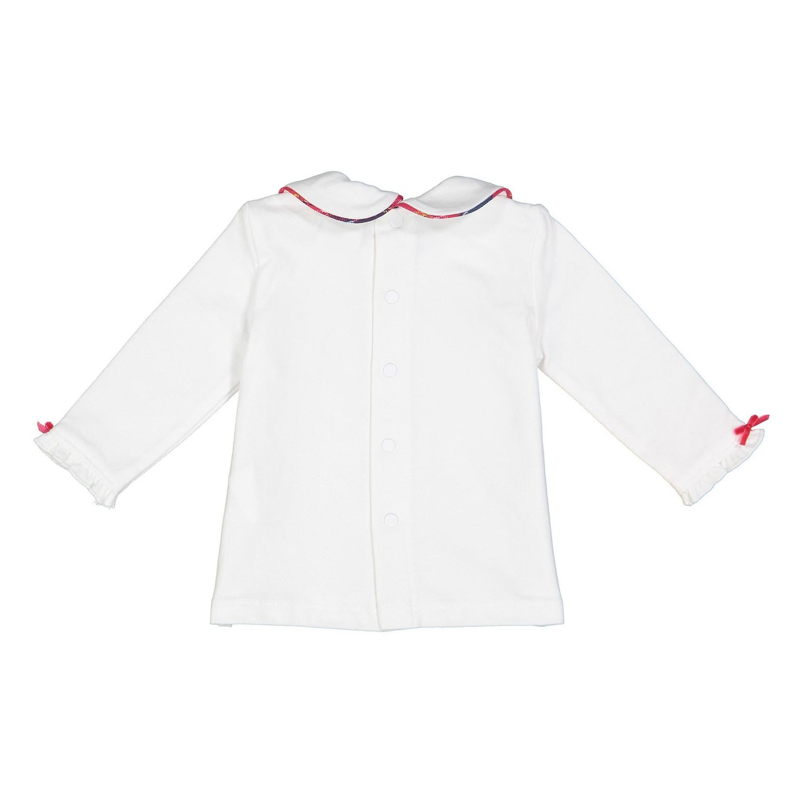 تی شرت و پیراهن نخی نوزادی دخترانه - ایدکس - سفید/طوسی - 6