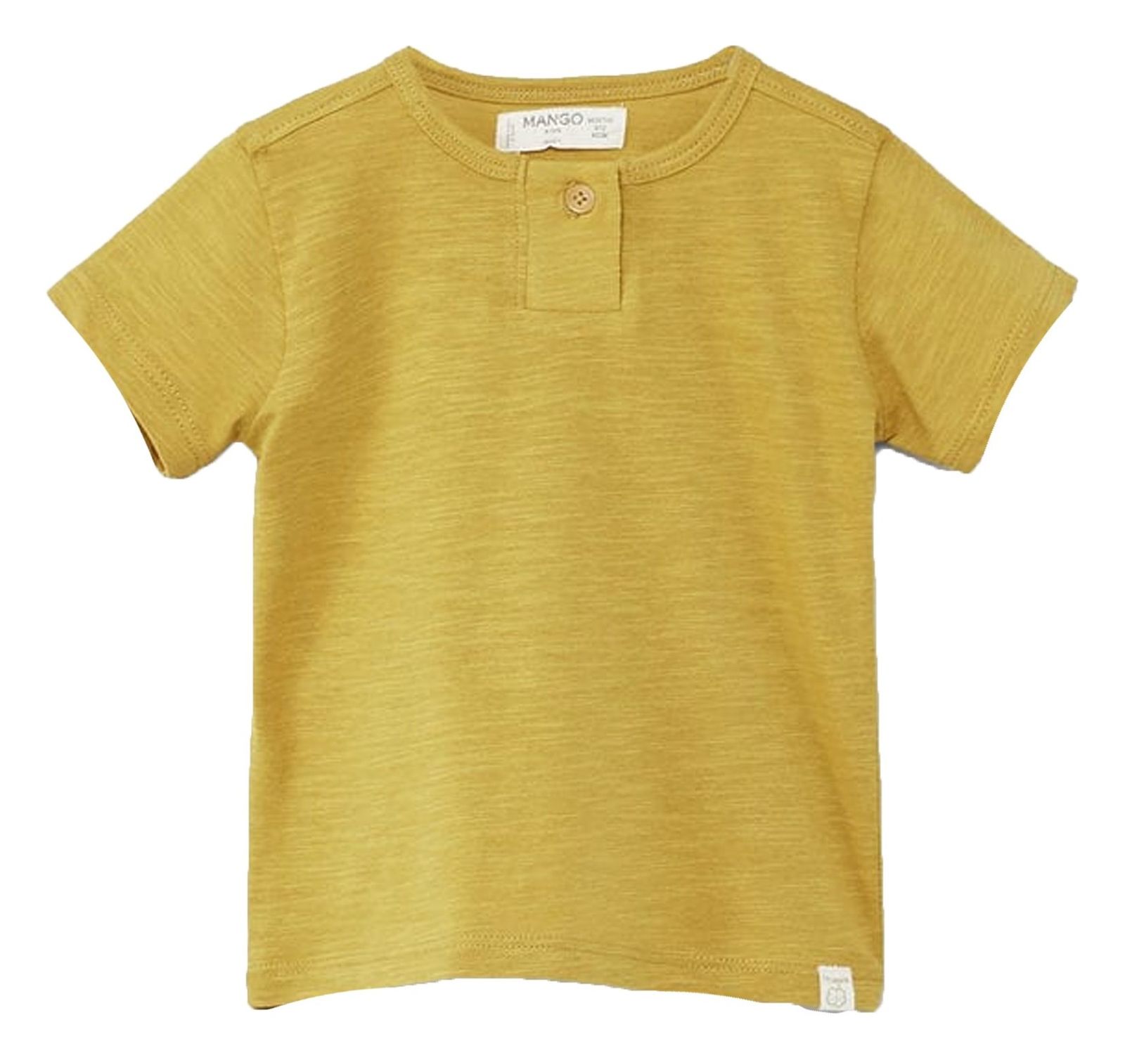 تی شرت نخی نوزادی پسرانه - مانگو - خردلي - 1