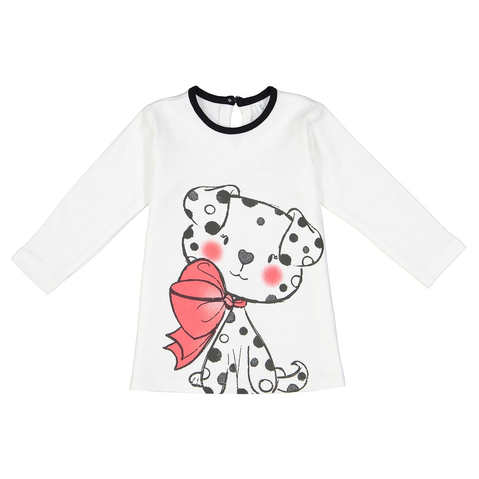 تی شرت نخی نوزادی دخترانه - ایدکس - سفید - 1