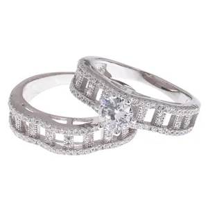 انگشتر نقره زنانه کد 2125 مجموعه ۲ عددی