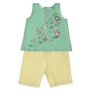 تاپ و شلوارک نخی نوزادی دخترانه - بلوکیدز
