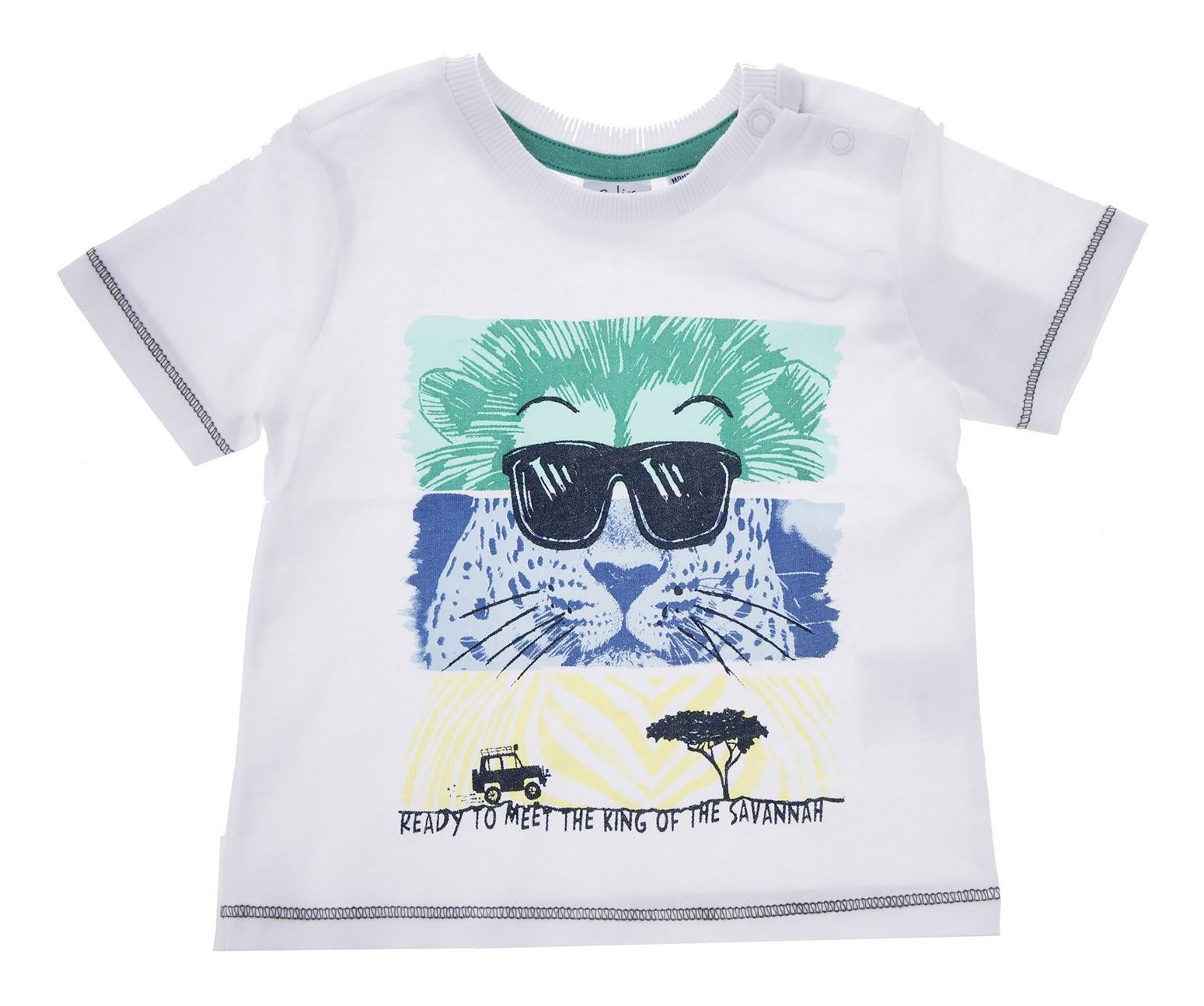 تی شرت نخی یقه گرد نوزادی پسرانه - بلوکیدز - سفيد - 1