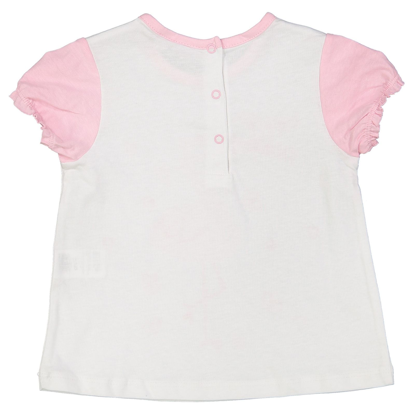 تی شرت و شلوارک نخی نوزادی دخترانه بسته 2 عددی - بلوکیدز - صورتي روشن و سفيد - 6
