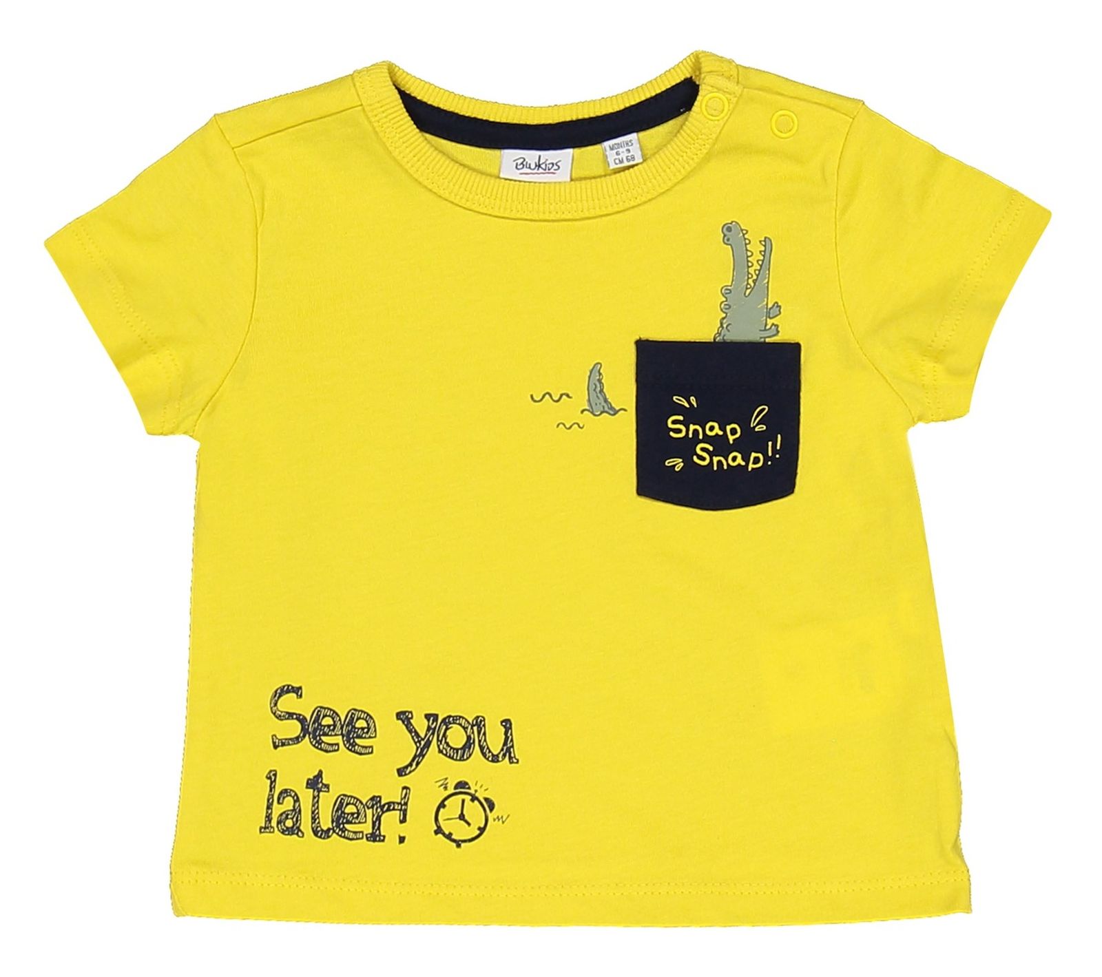 تی شرت نخی نوزادی پسرانه بسته 2 عدی - بلوکیدز - سفيد / زرد - 6