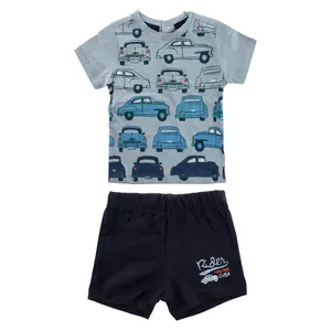 تی شرت و شلوارک نخی نوزادی پسرانه - بلوکیدز