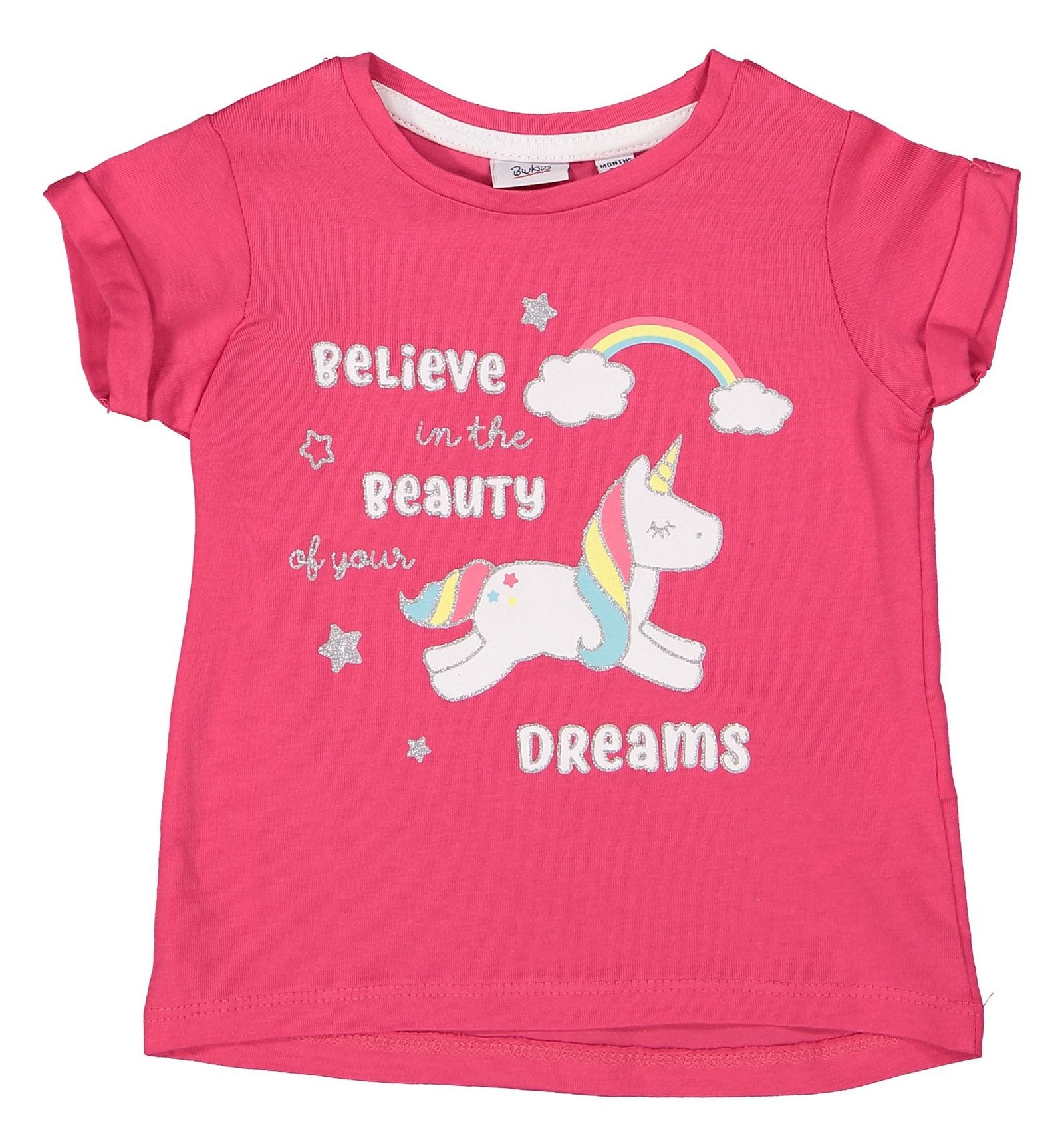 تی شرت و شلوارک نخی نوزادی دخترانه - بلوکیدز - صورتي و سفيد - 4