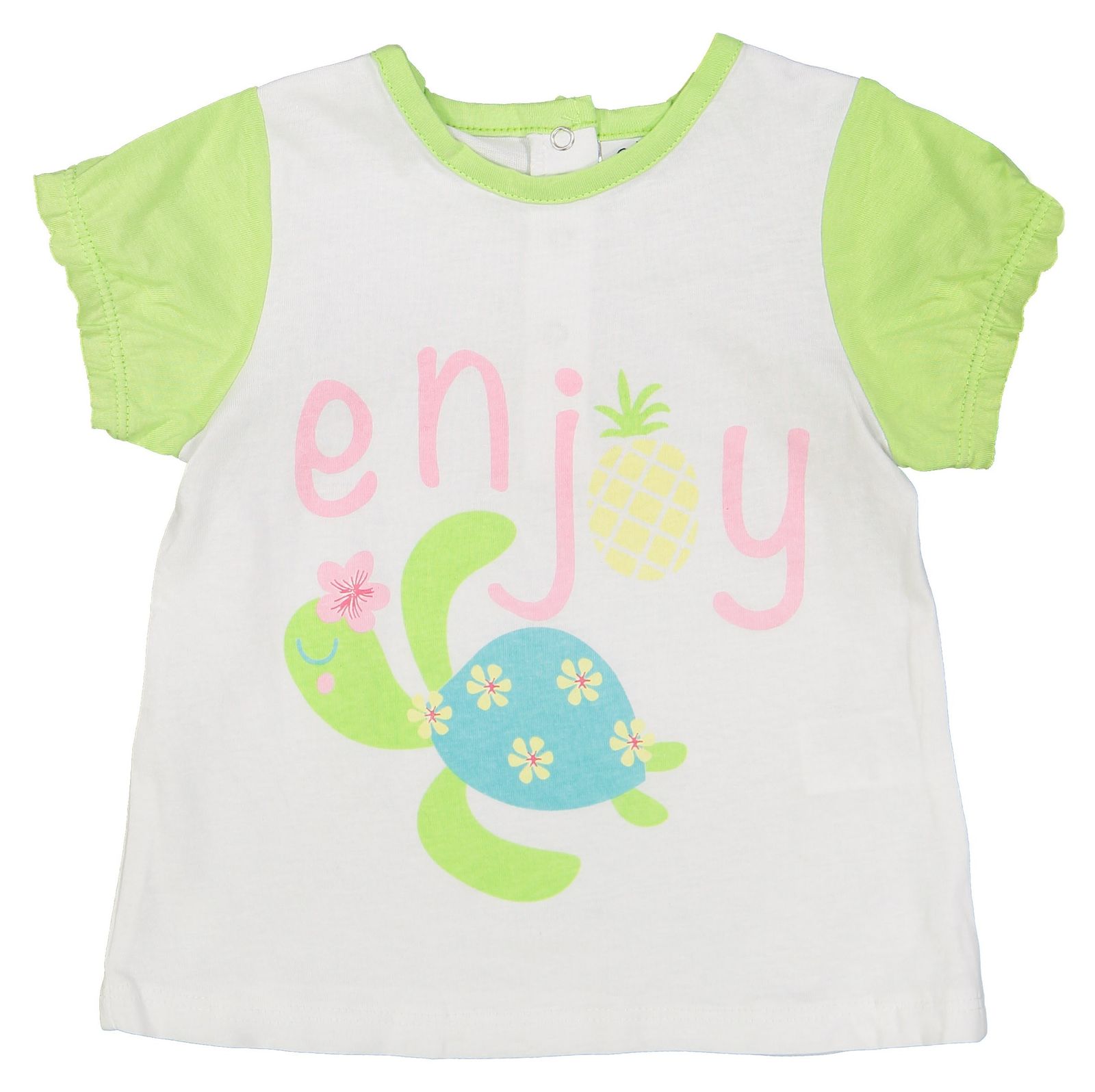 تی شرت و شلوارک نخی نوزادی دخترانه بسته 2 عددی - بلوکیدز - سبز روشن و سفيد - 5