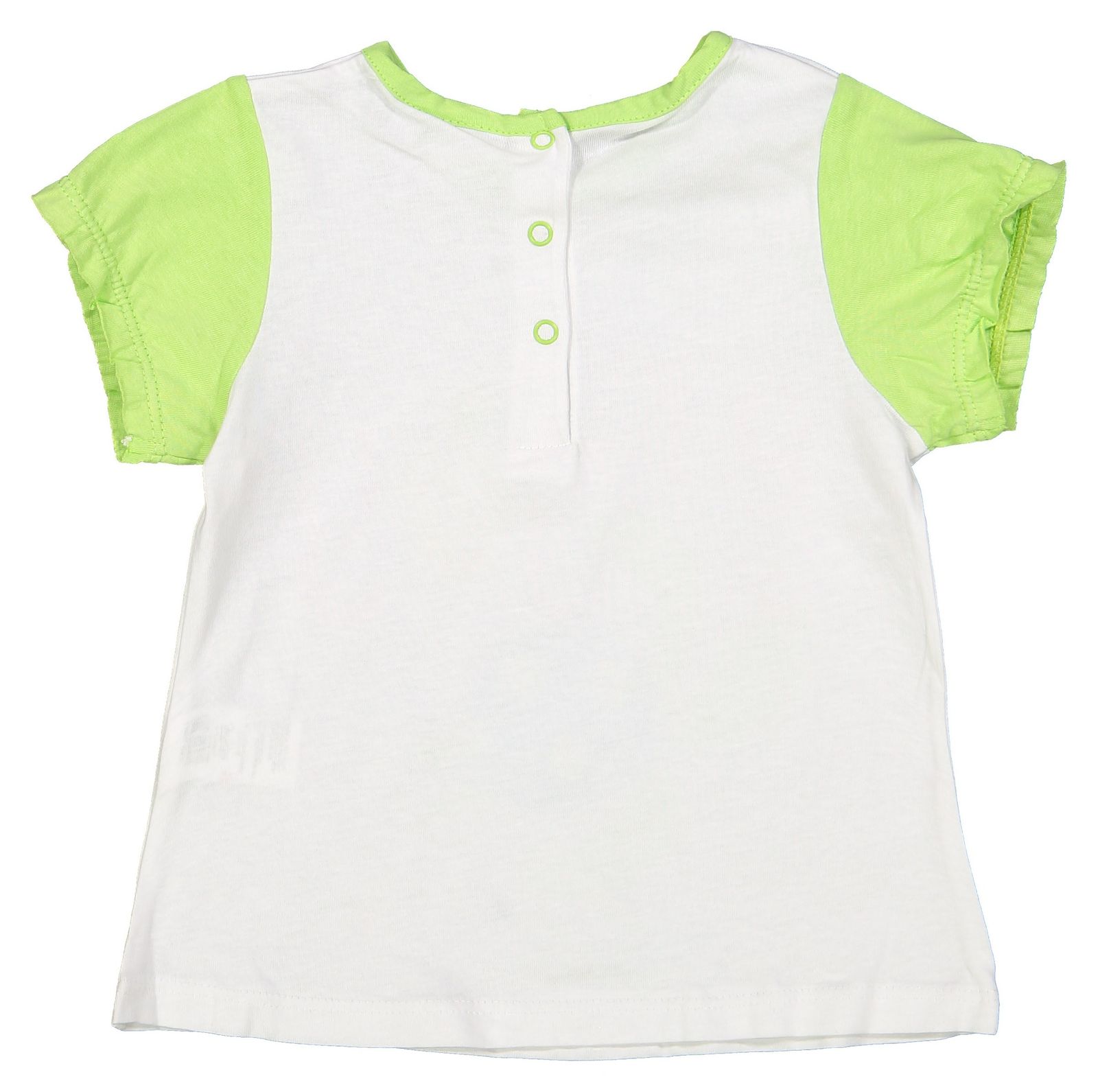 تی شرت و شلوارک نخی نوزادی دخترانه بسته 2 عددی - بلوکیدز - سبز روشن و سفيد - 6