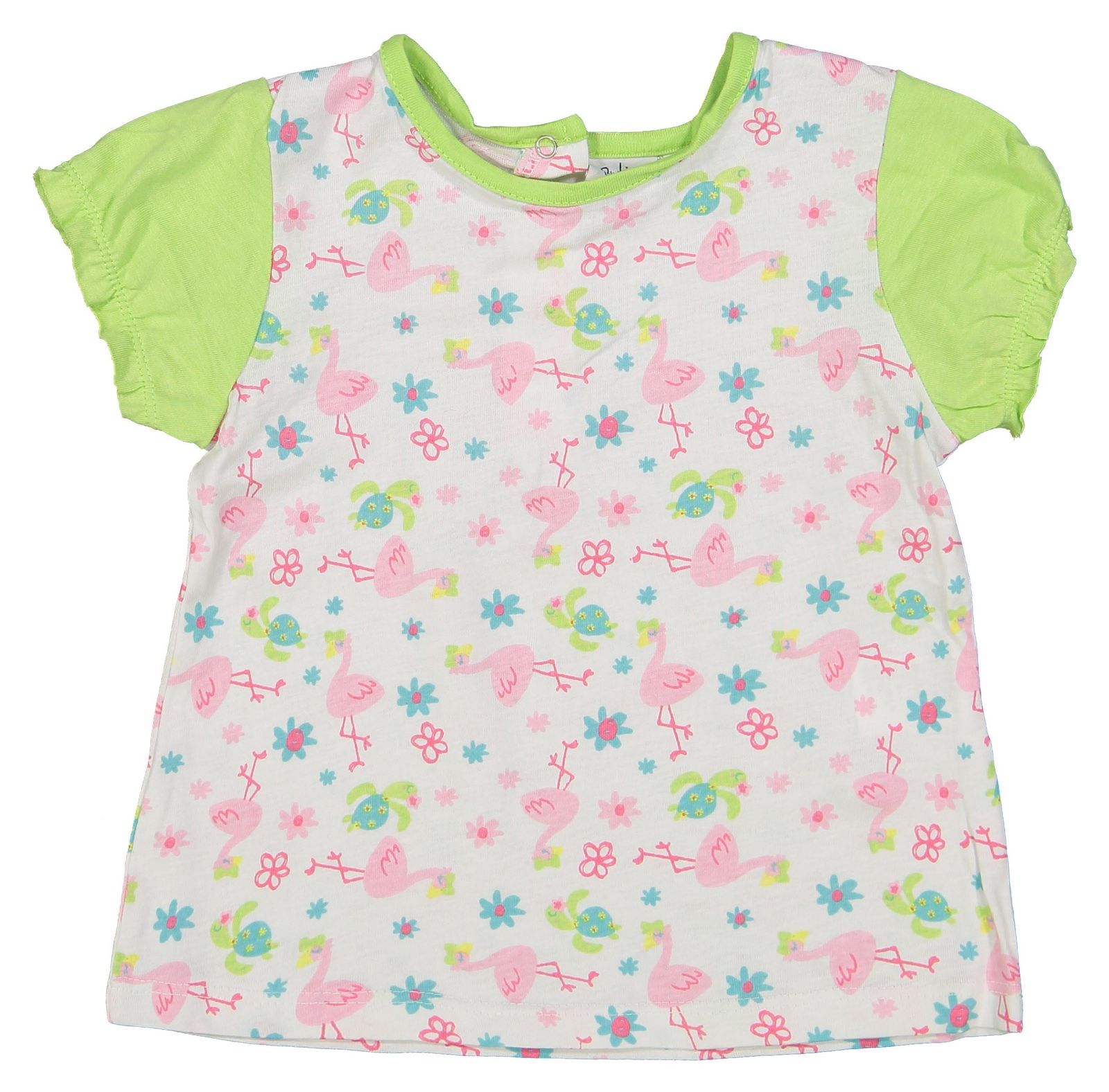تی شرت و شلوارک نخی نوزادی دخترانه بسته 2 عددی - بلوکیدز - سبز روشن و سفيد - 7