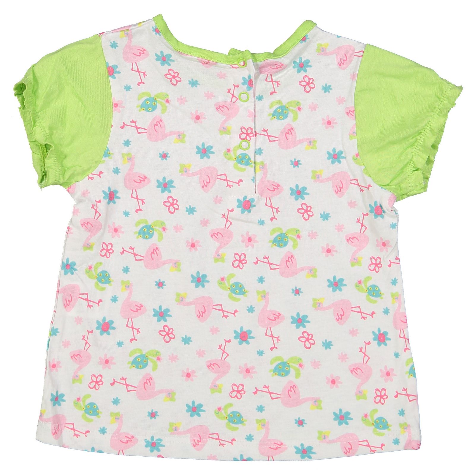 تی شرت و شلوارک نخی نوزادی دخترانه بسته 2 عددی - بلوکیدز - سبز روشن و سفيد - 8