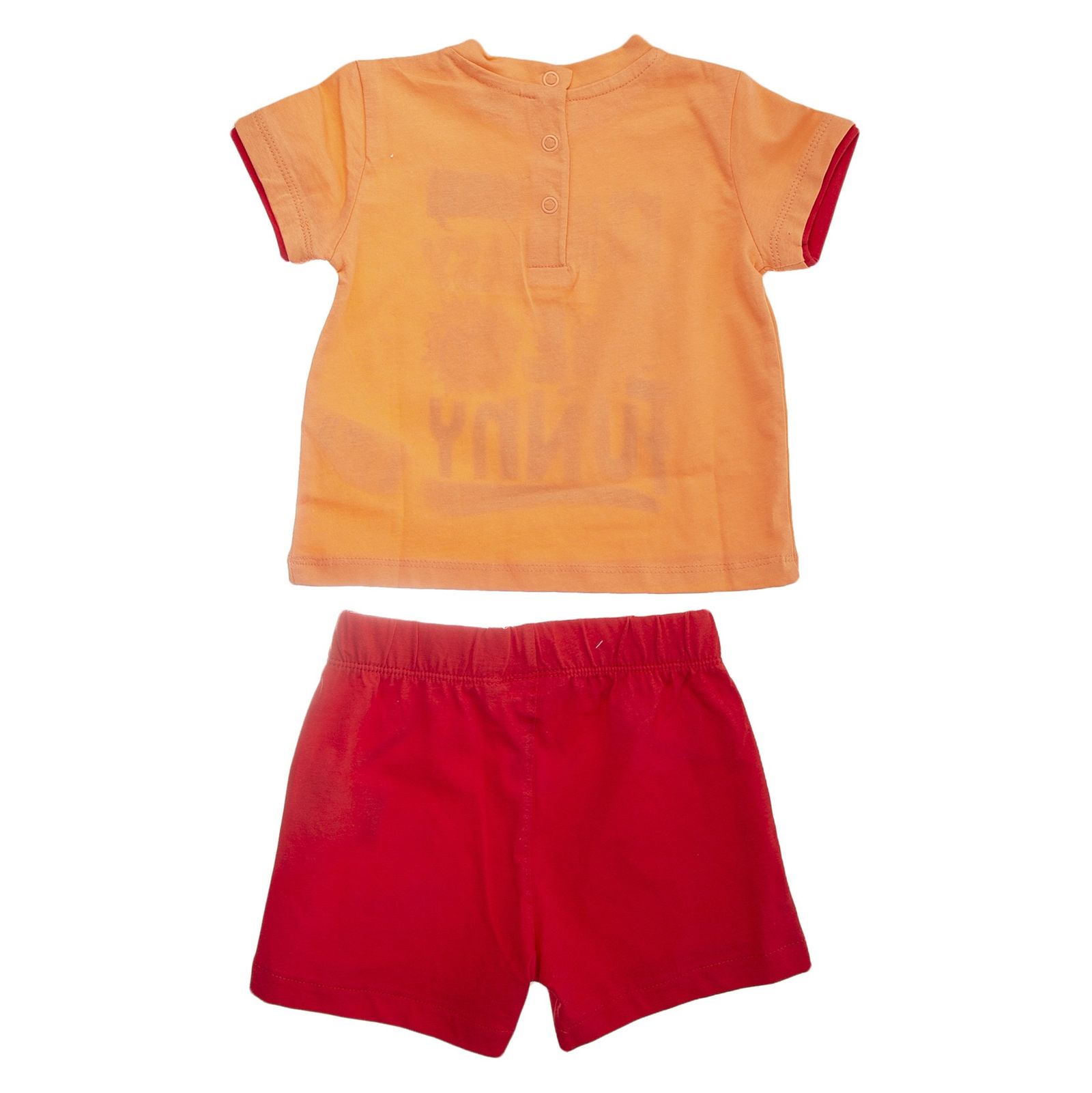 تی شرت و شلوارک نخی نوزادی پسرانه - بلوکیدز - نارنجي/قرمز - 3